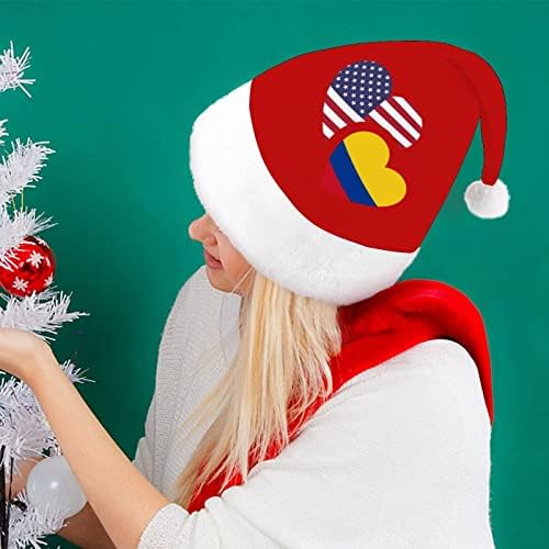 Колумбия Флаг на САЩ Коледна Шапка Санта Шапки Коледно Дърво Украса Празничен Декор, Подаръци за Възрастни Жени
