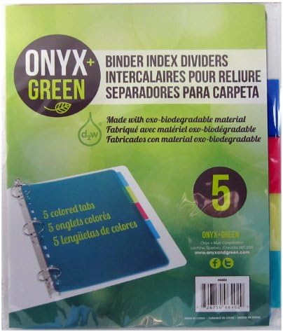 Разделители от оникс и зеленина в 5 опаковки с язычками, Поли, Оксо-биоразградим (6402)
