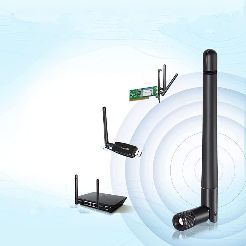 2 броя Външна 5G WiFi Антена 2.4ghz Мрежа 3dBi Двухчастотная WiFi Охранителна Камерален Антена RP-SMA Адаптер,